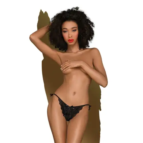 Трусики-слипы Penthouse Too Hot To Be Real L/XL Black, кружево, регулируемая посадка photo 1