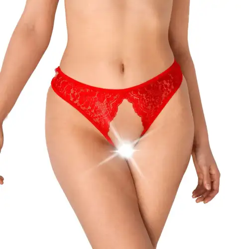 Кружевные трусики с открытым доступом Art of Sex - Mia, размер XS-M, Красный photo 1