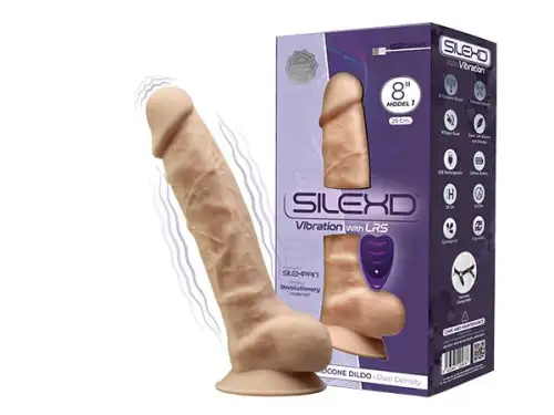 Фаллоимитатор с вибрацией SilexD Vetus Vibro Flesh (MODEL 1 size 8in) + LRS, двухслойный photo 1