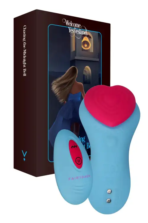 Вибратор в трусики FairyGasm HeartGem blue, на магните, пульт ДУ photo 1