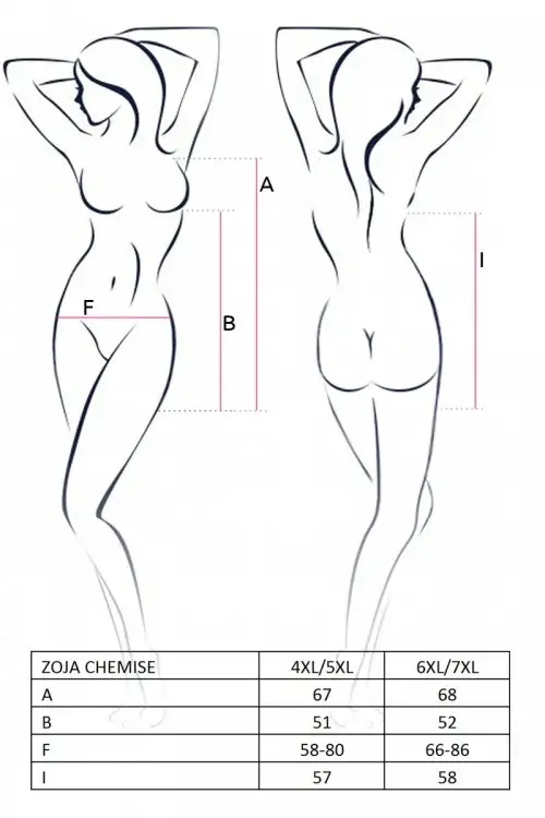 Черный пеньюар с кружевом для полных ZOJA CHEMISE