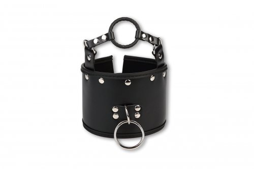 Ошейник c кляпом кольцом, черный photo 1