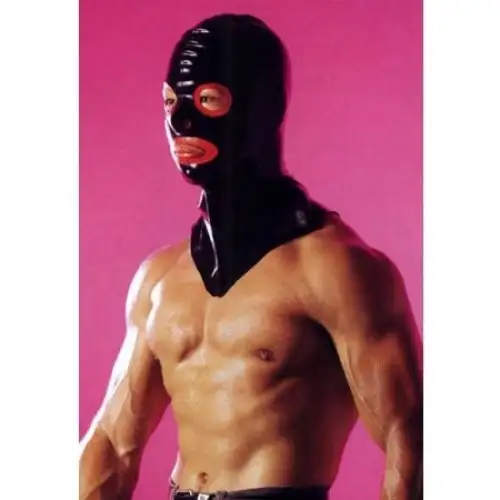 Маска латексная с прорезями LATEX HANGMAN'S MASK BLACK ONE SIZE photo 1