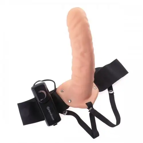 Страпон полый VIBRATING HOLLOW STRAP-ON FLESH photo 1