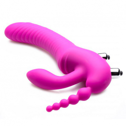 Regal Rider Vibrating Silicone Strapless Strap On Triple G Dildo - страпон, 22.9х3.8 см. photo 1