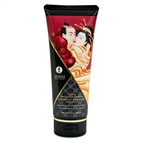 Съедобный массажный крем Shunga KISSABLE MASSAGE CREAM - Sparkling Strawberry Wine (200 мл) photo 1