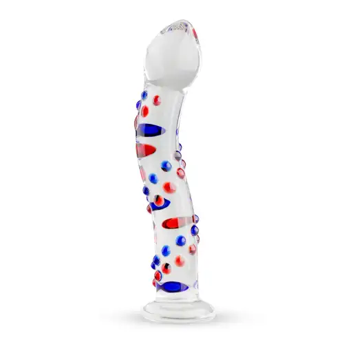 Стеклянный дилдо с изгибами и рисунком Gildo Glass Dildo No. 3 photo 1