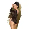 Боди Penthouse High On Love XL Black, глубокий вырез на спине, имитация стреп photo 2