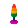 Силиконовая анальная пробка Wooomy Hiperloo Silicone Rainbow Plug S, диаметр 2,4 см, длина 9 см photo 2