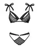 Полупрозрачный эротический комплект Obsessive Obsessivia 2pcs set black L/XL, бюстгальтер и трусики photo 3
