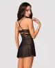 Эротический кружевной комплект с сеточкой Obsessive 838-BAB-1 babydoll & thong black S/M, черный photo 2