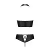 Комплект из эко-кожи Nancy Bikini black L/XL - Passion, бра и трусики с имитацией шнуровки photo 6