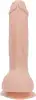 Изогнутый фаллоимитатор на присоске ADDICTION — BRAD 7,5″ Dildo With Balls, Beige photo 2