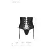 Пояс-корсет из экокожи CELINE SET black XXL/XXXL — Passion шнуровка, съемные пажи для чулок, стринги photo 7