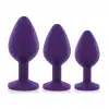 Набор анальных пробок с кристаллом Rianne S: Booty Plug Set Purple, диаметр 2,7см, 3,5см, 4,1см photo 2