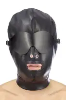 Капюшон для БДСМ со съемной маской Fetish Tentation BDSM hood in leatherette with removable mask photo 1