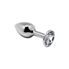 Металлическая анальная пробка с кристаллом Alive Mini Metal Butt Plug White S photo 1