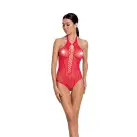 Бодистокинг с декольте Passion BS088 red, имитация корсетной шнуровки photo 1