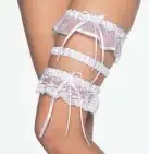 Белая подвязка на ногу SATIN LACE GARTER WITH BOW O/S WHITE photo 1