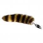 Маленькая анальная пробка с полосатым хвостом photo 1