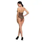 Бодистокинг в крупную сетку Passion BS087 black, открытая спина, халтер, с доступом photo 2