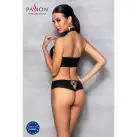 Комплект из эко-кожи Nancy Bikini black XXL/XXXL - Passion, бра и трусики с имитацией шнуровки photo 4