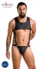 Мужское кожаное боди Passion 056 Adam L/XL Black, заклепки photo 5