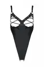 Боди из экокожи Passion Celine Body 4XL/5XL black, с доступом, открытый photo 3