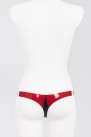 Трусики стринг из латекса с контрастной декоративной вставкой посередине Latex String With Decor photo 3