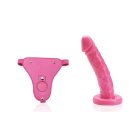 Розовый страпон для женщин Pleasure Harness with Dong, 16х3,5 см photo 2