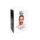 Кляп Палка, силикон и натуральная кожа, Art of Sex - Gag Stick Silicon, Красный photo 5