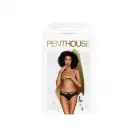 Трусики-бразилиана Penthouse Adore Me L/XL Black, цветочное кружево, тонкие ремешки, бантики photo 3