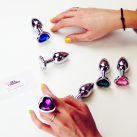 Металлическая анальная пробка сердечко, 7смХ2.8см (1шт.) photo 19